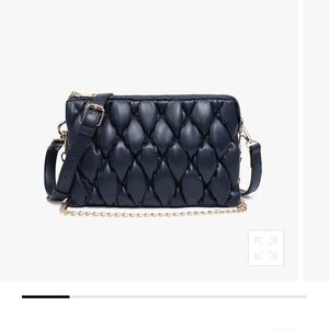 JEN & CO Elegant Black Quilted Shoulder/Hand  Bag